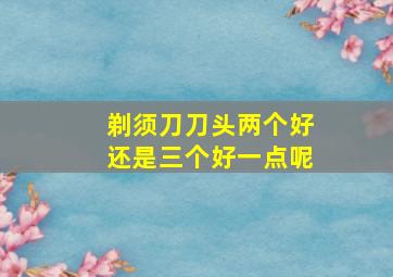 剃须刀刀头两个好还是三个好一点呢