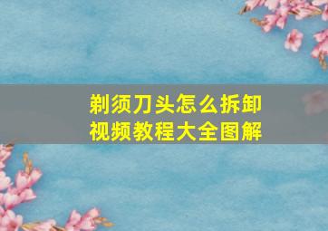 剃须刀头怎么拆卸视频教程大全图解