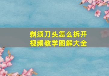 剃须刀头怎么拆开视频教学图解大全