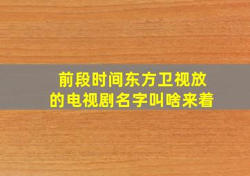 前段时间东方卫视放的电视剧名字叫啥来着