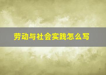 劳动与社会实践怎么写