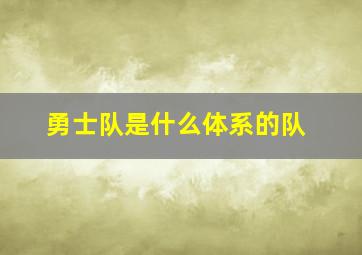 勇士队是什么体系的队