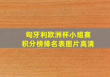 匈牙利欧洲杯小组赛积分榜排名表图片高清