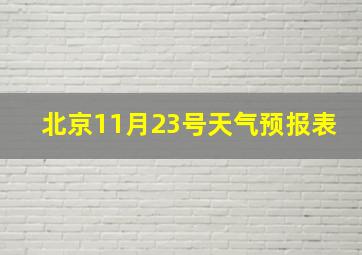 北京11月23号天气预报表