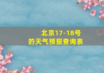 北京17-18号的天气预报查询表