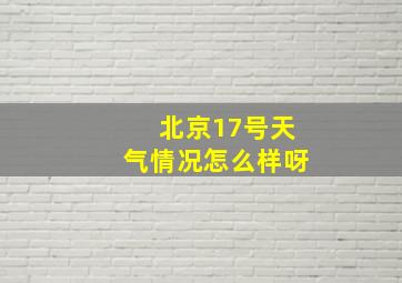 北京17号天气情况怎么样呀