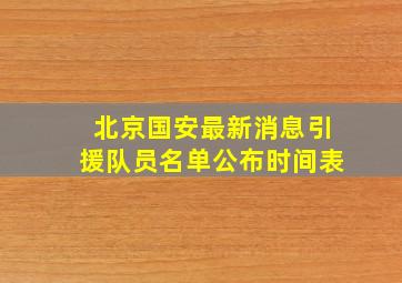 北京国安最新消息引援队员名单公布时间表