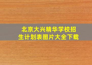 北京大兴精华学校招生计划表图片大全下载