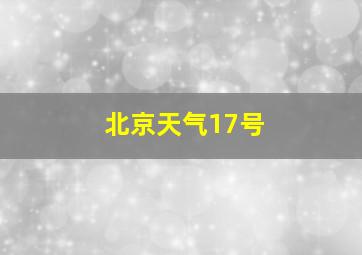 北京天气17号