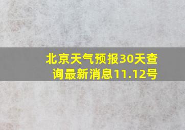 北京天气预报30天查询最新消息11.12号