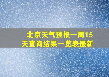 北京天气预报一周15天查询结果一览表最新