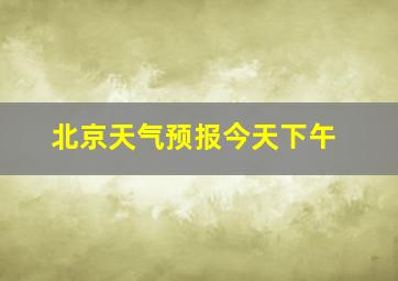 北京天气预报今天下午