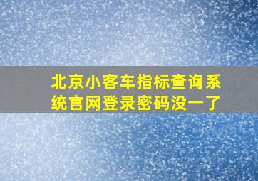 北京小客车指标查询系统官网登录密码没一了