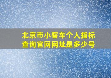 北京市小客车个人指标查询官网网址是多少号