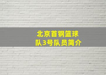 北京首钢篮球队3号队员简介