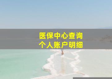 医保中心查询个人账户明细