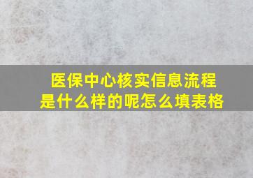 医保中心核实信息流程是什么样的呢怎么填表格