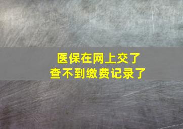 医保在网上交了查不到缴费记录了