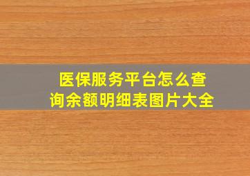 医保服务平台怎么查询余额明细表图片大全