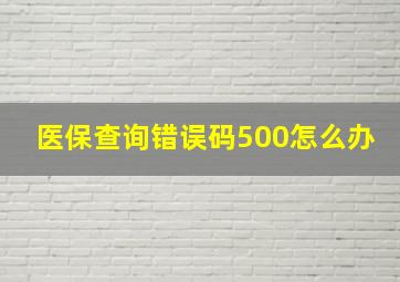 医保查询错误码500怎么办