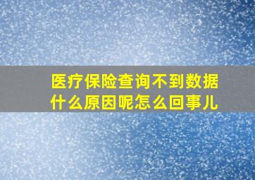 医疗保险查询不到数据什么原因呢怎么回事儿