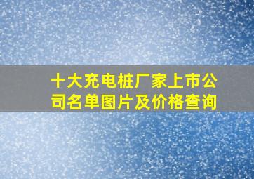 十大充电桩厂家上市公司名单图片及价格查询