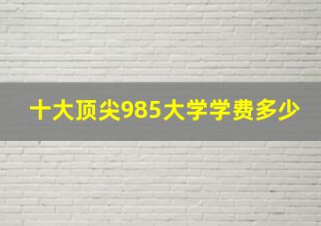 十大顶尖985大学学费多少