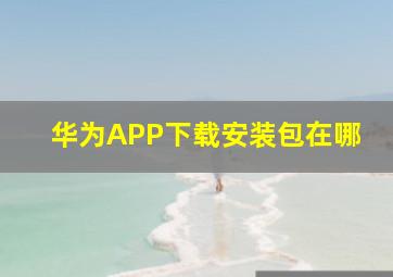 华为APP下载安装包在哪