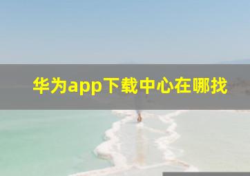 华为app下载中心在哪找