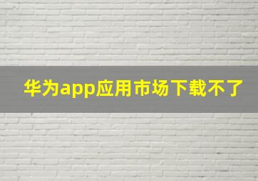 华为app应用市场下载不了