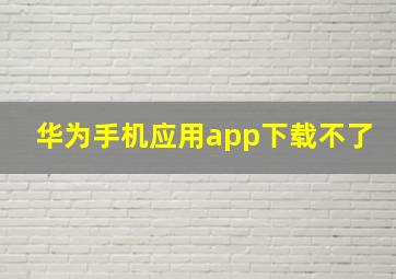 华为手机应用app下载不了