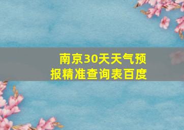 南京30天天气预报精准查询表百度