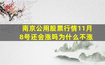 南京公用股票行情11月8号还会涨吗为什么不涨