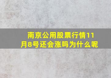 南京公用股票行情11月8号还会涨吗为什么呢