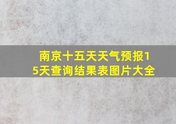 南京十五天天气预报15天查询结果表图片大全