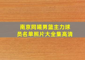 南京同曦男篮主力球员名单照片大全集高清