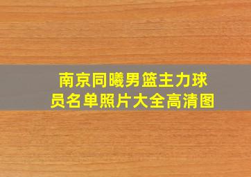 南京同曦男篮主力球员名单照片大全高清图