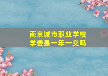 南京城市职业学校学费是一年一交吗