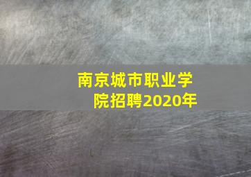 南京城市职业学院招聘2020年