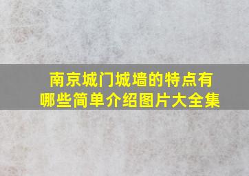 南京城门城墙的特点有哪些简单介绍图片大全集