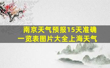 南京天气预报15天准确一览表图片大全上海天气