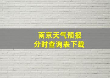 南京天气预报分时查询表下载