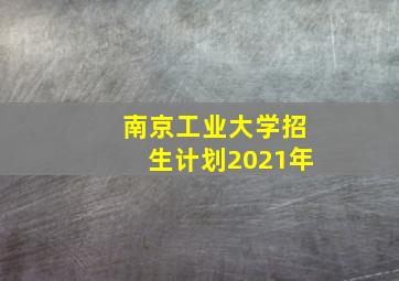 南京工业大学招生计划2021年