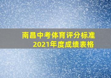 南昌中考体育评分标准2021年度成绩表格