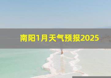 南阳1月天气预报2025