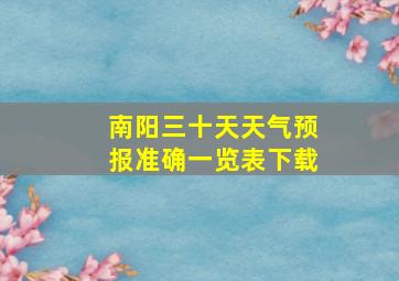 南阳三十天天气预报准确一览表下载