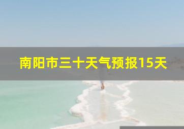 南阳市三十天气预报15天