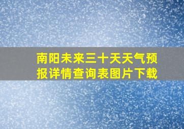 南阳未来三十天天气预报详情查询表图片下载