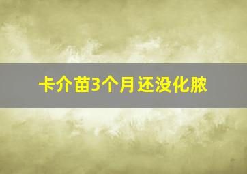 卡介苗3个月还没化脓