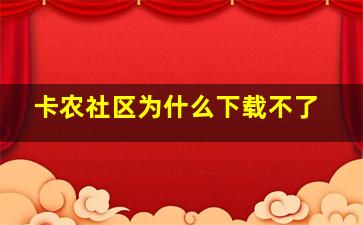 卡农社区为什么下载不了